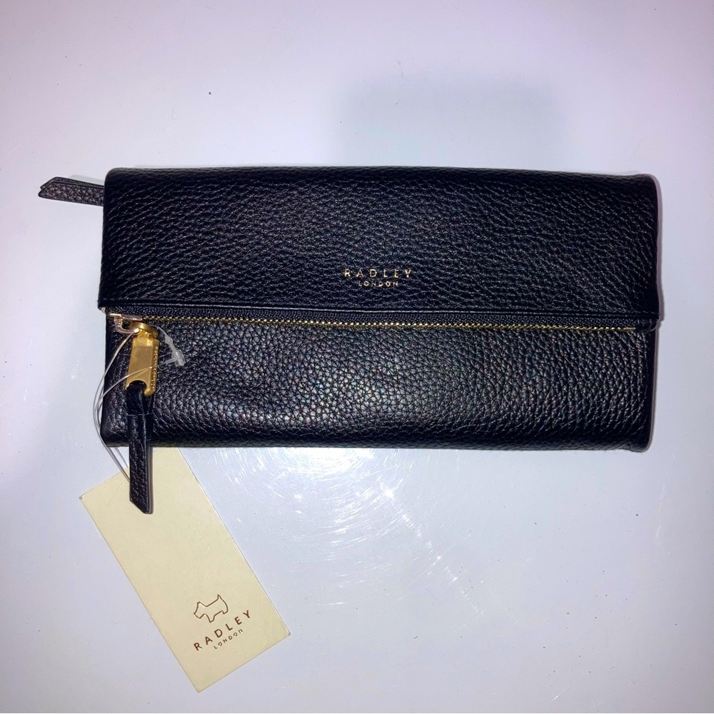 NWT RADLEY London Coleman Street Large Flapover Purse / Wallet, Black